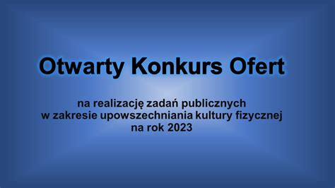 Otwarty Konkurs Ofert Gmina Mi Czyn