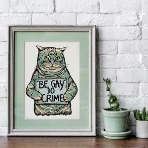 Be Gay Do Crime Print Leftist Socialist Anti Capitalist Lgbtq Communist Marxist Poster