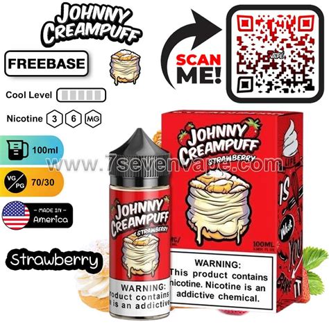 Johnny Creampuff Strawberry Freebase 100ml By USA แท จอหนน