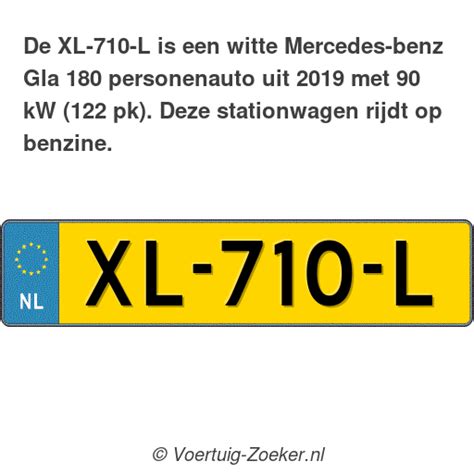 Kenteken Xl L Mercedes Benz Gla Auto Xl L Voertuig