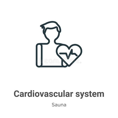 Cardiovascular System Outline Vector Icon Thin Line Black