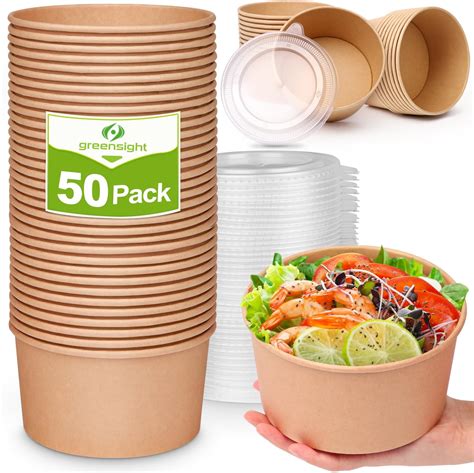 Amazon Goboxad Pack Oz Heavy Duty Paper Bowls With Lids