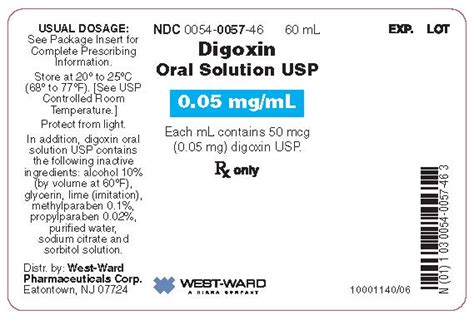 Digoxin Oral Solution Package Insert Drugs