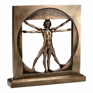 Vitruvian Man By Leonardo Da Vinci Male Nude Cold Cast Bronze Resin Statue Sculpture Etsy