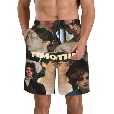 Mens Timothee Chalamet Swim Trunks Quick Dry Bathing Suits Holiday