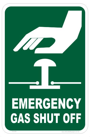 Emergency Gas Shut Off sign E12129 - National Safety Signs