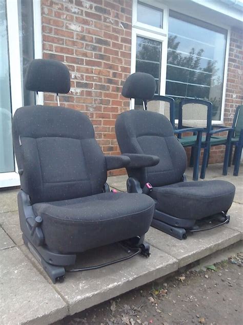 Black Camper Van Swivel Captain Seats Vw T4 T5 Transit Sprinter Base Turns 180 Motorhome