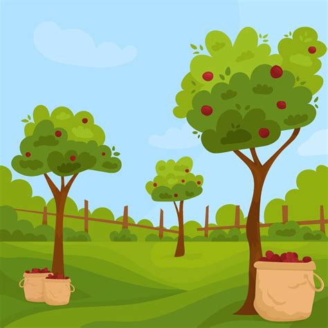 Apple Tree Harvest In Orchard Garden With Apple Trees 3185517 Vector