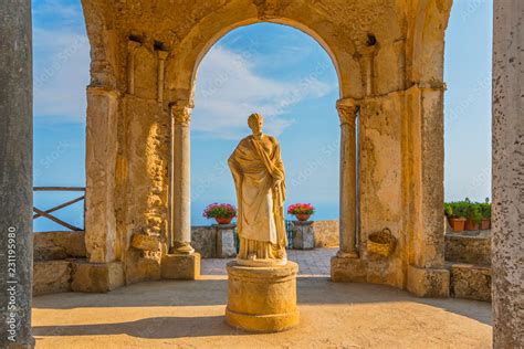 Roman Statue Of Ceres In Villa Cimbrone Gardens On The Amalfi Coast