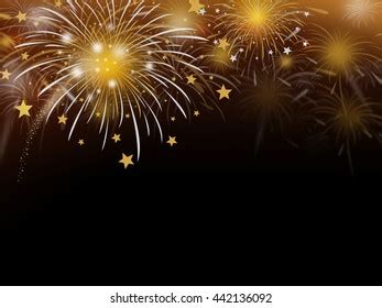 Gold Fireworks Background Stock Illustration 442136092 | Shutterstock