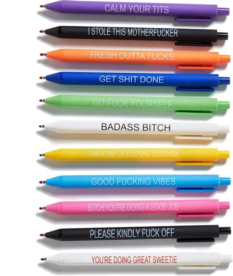 Hlpha Pcs Funny Pens Set Spoof Fun Ballpoint Pen Set Premium