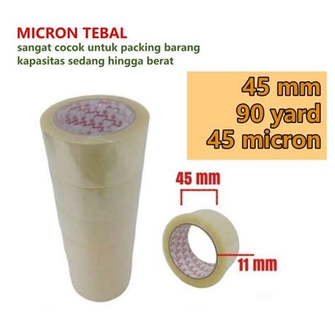 Promo AliMaMa LAKBAN 45 MM X 90 YARD Selotip 2 Inch Isolasi Bening