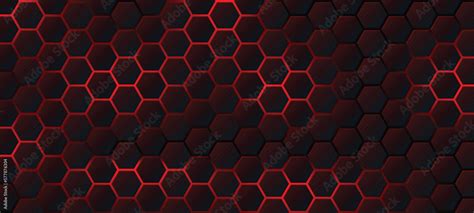 Abstract black blue red hexagon gaming background with modern luxury ...