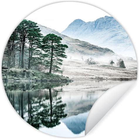 WallCircle Muurstickers Behangcirkel Natuur Winter Bergen