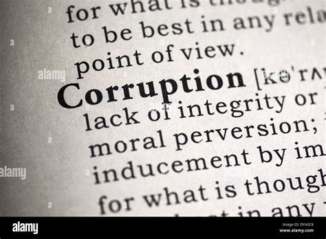 Fake Dictionary, Dictionary definition of the word corruption Stock ...