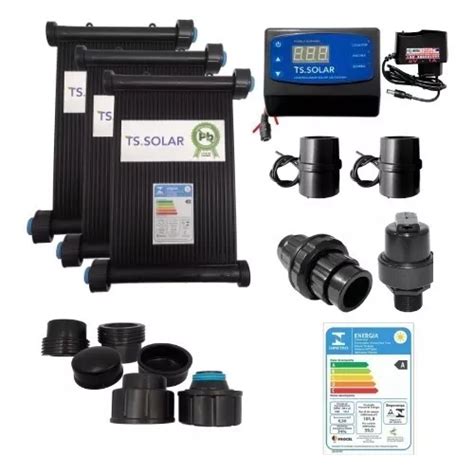 Kit Aquecedor Solar Piscinas 30000l 24 Placa Rosca Completo