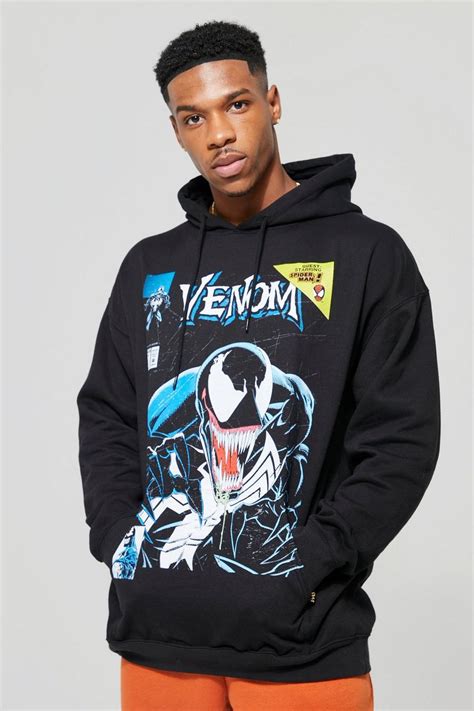 Oversized Venom License Hoodie Boohoo Uk