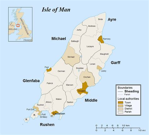 Large Administrative Map Of Isle Of Man Isle Of Man Europe