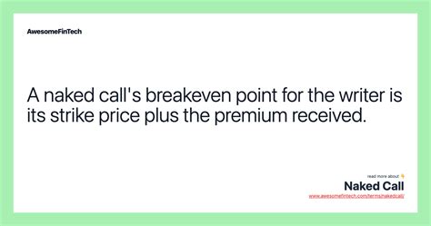 Naked Call AwesomeFinTech Blog