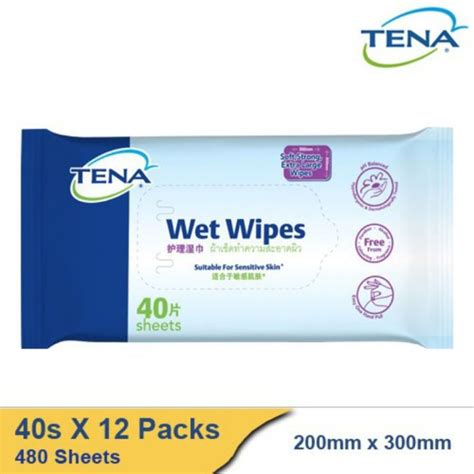 Tena Wet Wipe 40s X 12packs Lazada