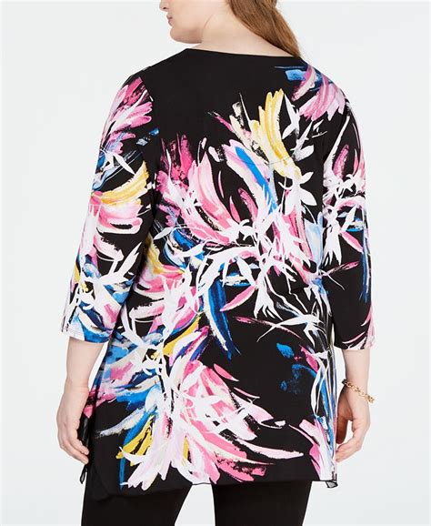 Jm Collection Plus Size Printed Keyhole Top Created For Macys Macys