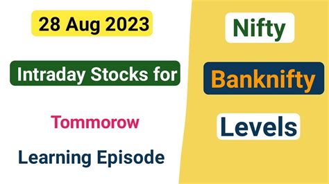 Intraday Stocks For Tomorrow Nifty Bank Nifty Levels Market