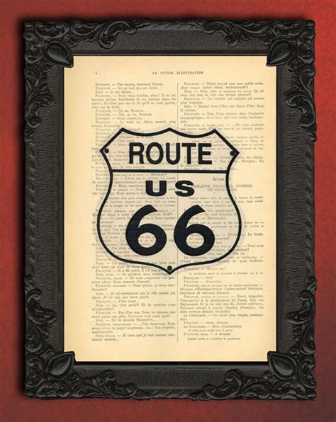 Route 66 wall art route 66 decor motorcycle art | Etsy