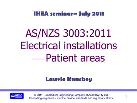 Ppt Asnzs 30032011 Electrical Installations Patient Areas