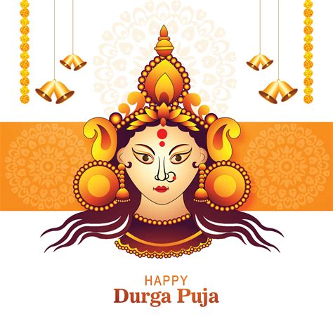 Beautiful Face Of Goddess Durga Puja For Shubh Navratri Festival