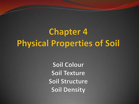 SOLUTION: Chapter 4 soil colour texture structure - Studypool