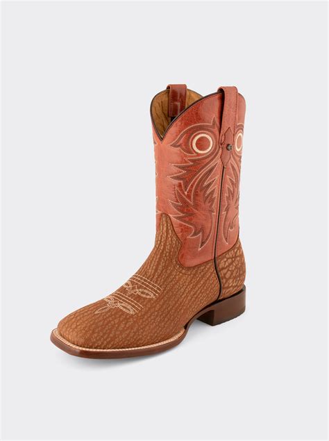 Bota Rodeo Con Suela De Cuero Cuello De Toro Pulido Shedron Estilo