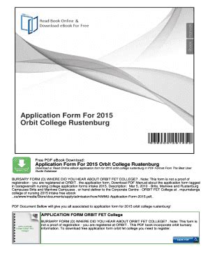 Fillable Online Orbit College Rustenburg Fax Email Print - pdfFiller