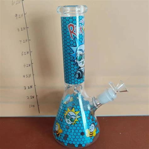 A Glass Bong Water Tobacco Pipe Blue Honeycomb Hookah Smoking Water