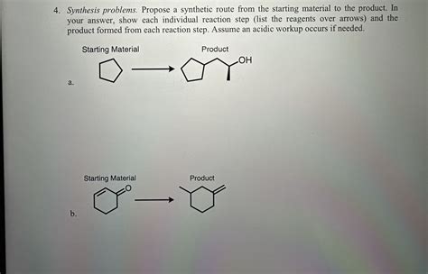 Solved 4 Synthesis Problems Propose A Synthetic Route From Chegg