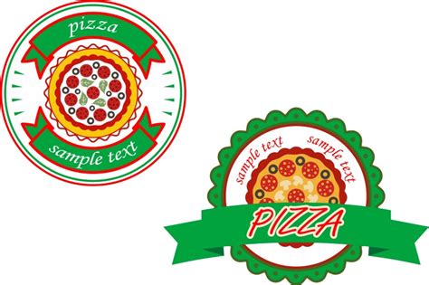 Pizza Pizzeria Logo Or Icon Labels For Menu Vector Image