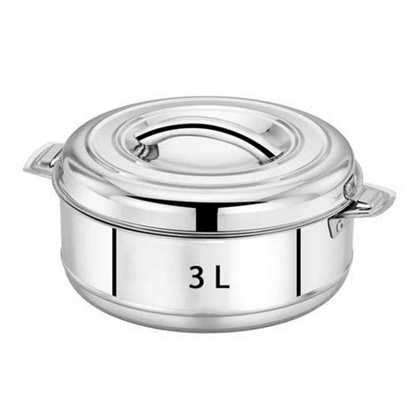 Round 3 L Stainless Steel Hot Pot For Home Size 21 X 10 X 17 Cm