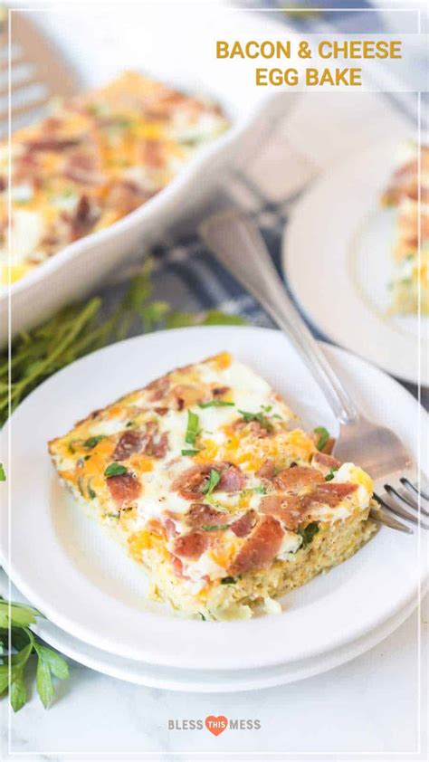 Bacon and Cheese Egg Bake | Easy Breakfast Casserole Recipe