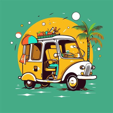 Premium Vector Tuk Tuk On The Beach Vector Illustration For Your Design