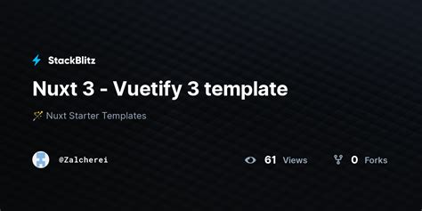 Nuxt 3 Vuetify 3 Template StackBlitz