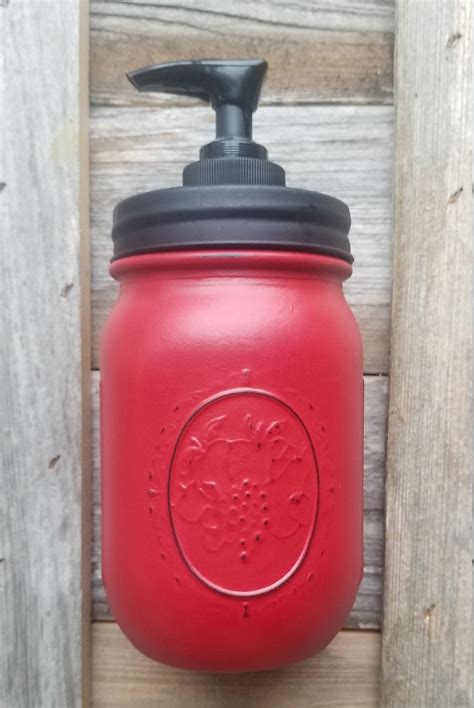 Country Living Vintage Red Soap Dispenser Etsy