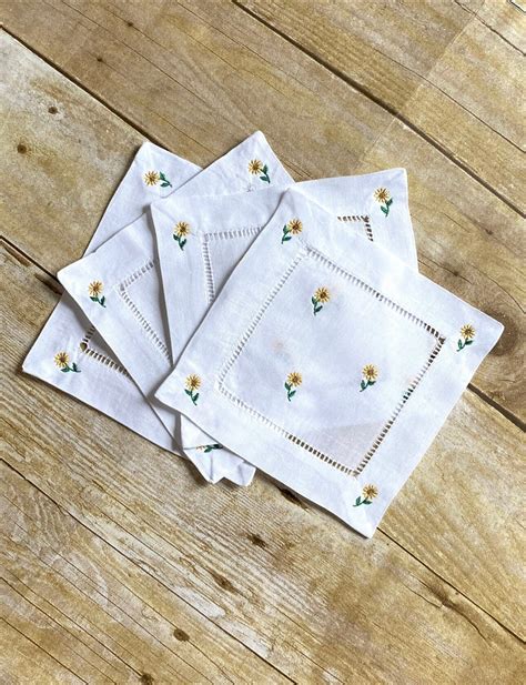 Sunflower Cocktail Napkins Etsy