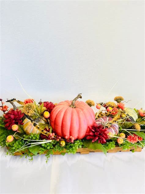 Fall Farmhouse Pumpkin Centerpiece Fall Pumpkin Basket Table Decor