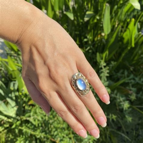 Arts And Crafts Style Gold And Moonstone Ring Auction April