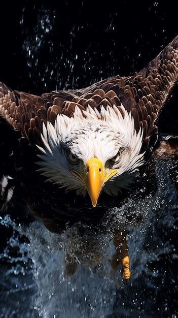 Premium AI Image A Bald Eagle With A Yellow Beak