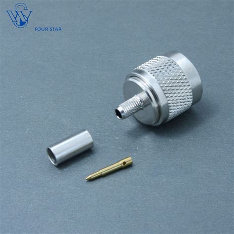 Electrical Waterproof Rg Cable Male Crimp Rf Coaxial N Type Plug