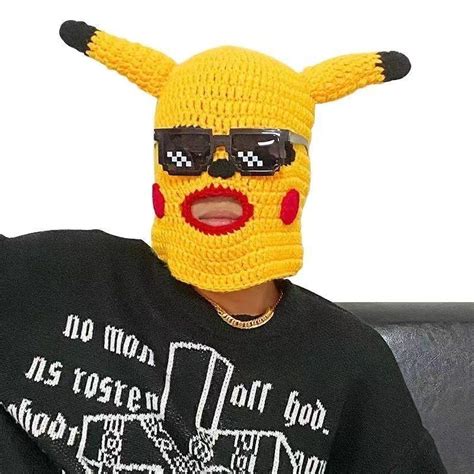 HOT HIT Mũ đội đầu Pikachu dành cho người lớn giả mạo Người nổi tiếng trên Internet mặt nạ ngộ