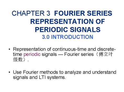 Chapter Fourier Series Representation Of Periodic Signals