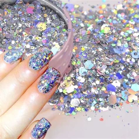 Glitter Maxi Flocos Encapsular Para Unhas 6 Cores MercadoLivre