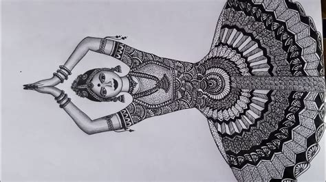 How To Draw Mandala Art Inspired By Indian Traditional Dancefreehand