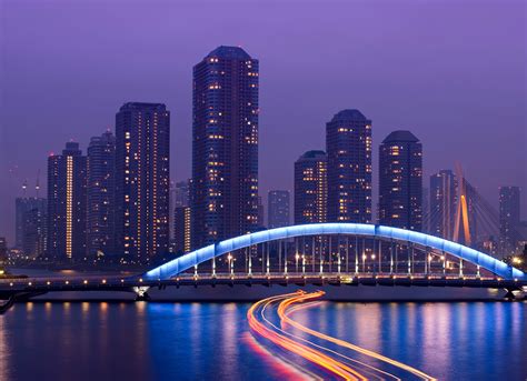 Fond d écran Japon lumières Paysage urbain nuit réflexion ciel